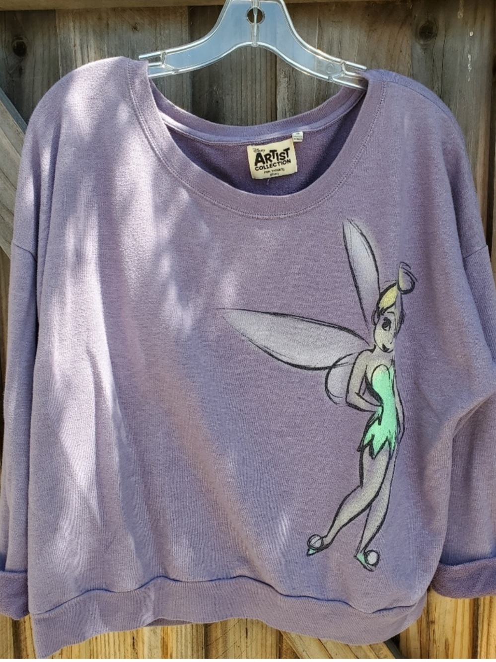 Purple cropped oversized Disney Tinkerbell fairy 🧚 sweatshirt XL